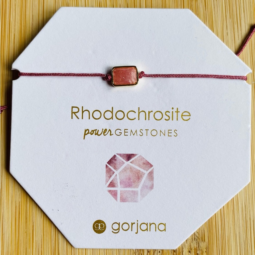 Gorjana Power Gemstone Geo Octagon Rhodochrosite Pink Gold Bracelet Compassion